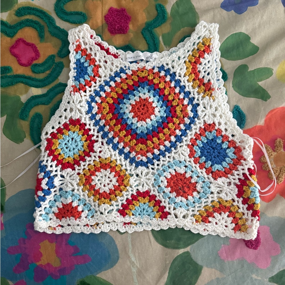 Altar’d State Crochet Top Size XS